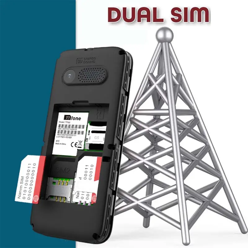 TTfone TT150 Red Dual SIM Mobile with USB Cable, Vodafone Pay As You Go 1
