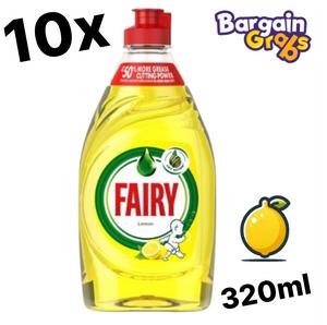 10 x Fairy Lemon Washing Up Liquid 320ml – Powerful Cleaning with a Refreshing Scent Household Scented Perfume