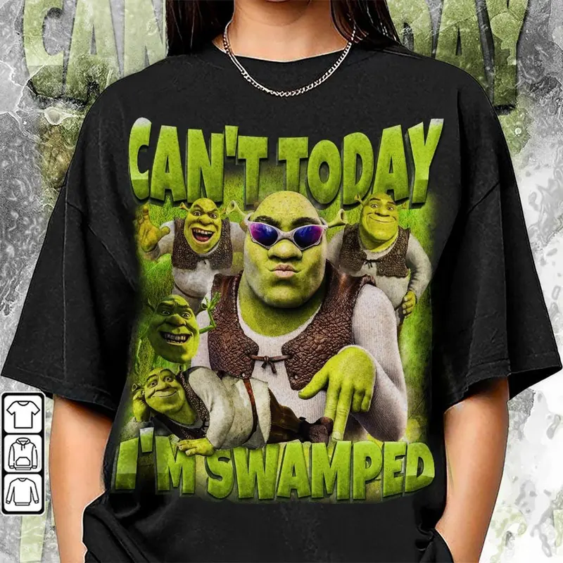 Can't Today I'm Swamped Shrek 90s Shirt 0