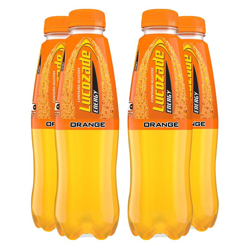 Lucozade Energy Sparkling Orange Glucose Drink with Sugars and Sweeteners 380ml, 8 Bottles 4