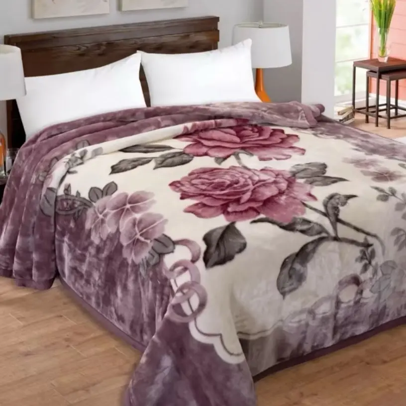 Heavy Weight Soft 2PLY Blankets Reversible Bed Throw King Size Comforter