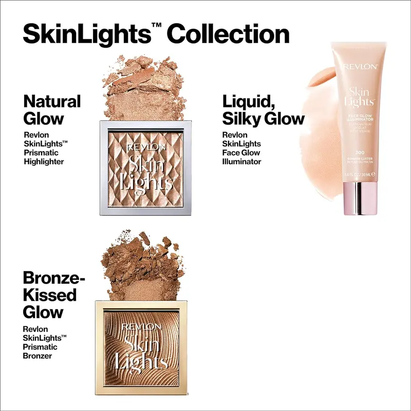 Revlon Skinlights Face Glow Illuminator Sunrise Luster 3 In 1 Lightweight Liquid Highlighter, Primer, Glow Booster, 30ml 3