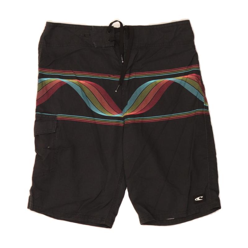 Pre-Owned Vintage O'NEILL Mens Swimming Shorts Small  Grey Striped Polyester 0