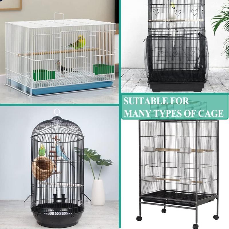 Product Introduction of Extra Large Bird Cage Seed Catcher Guard Universal Birdcage Cover Nylon Mesh Net for Parrot Parakeet Macaw Lovebird African Grey 6