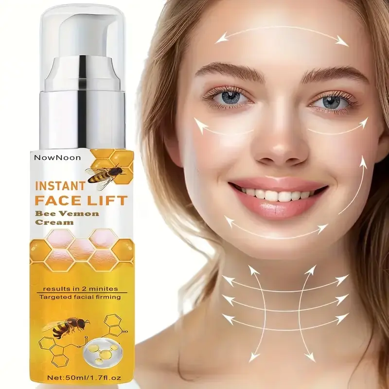 1.7 fl. oz Bee Venom Instant Face Lift Cream – Temporary Skin Firming & Lifting, Hydrating & Moisturising, Alcohol-Free