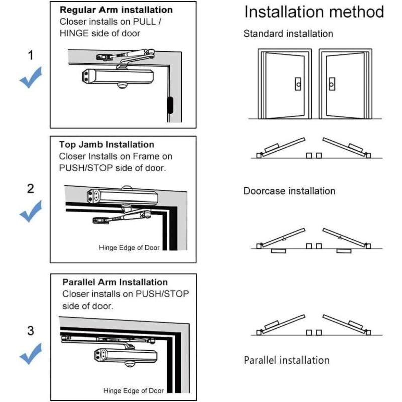 25-45KG Heavy Duty FIRE RATED Overhead Door Closer Opener Softs Close Adjustable 8