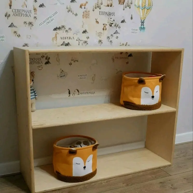 Kids Rack For Toys Books Games And More Decorate Your Own Way Or Keep It Natural Birch Plywood  length 93 cm,width 30cm,height 76cm New Shelves Wooden 6