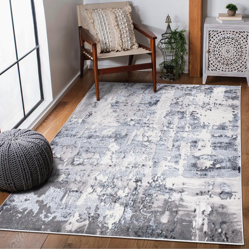 Abstract Marble Shine Large Rug for Living Room Textured Shimmer Luxury Carpet Super Soft Heavy Duty 5