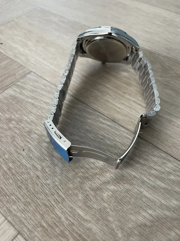 Men's watch in Silver Day Date Quartz Watch with blue Dial and Waterproof 3ATM luxury watches 7