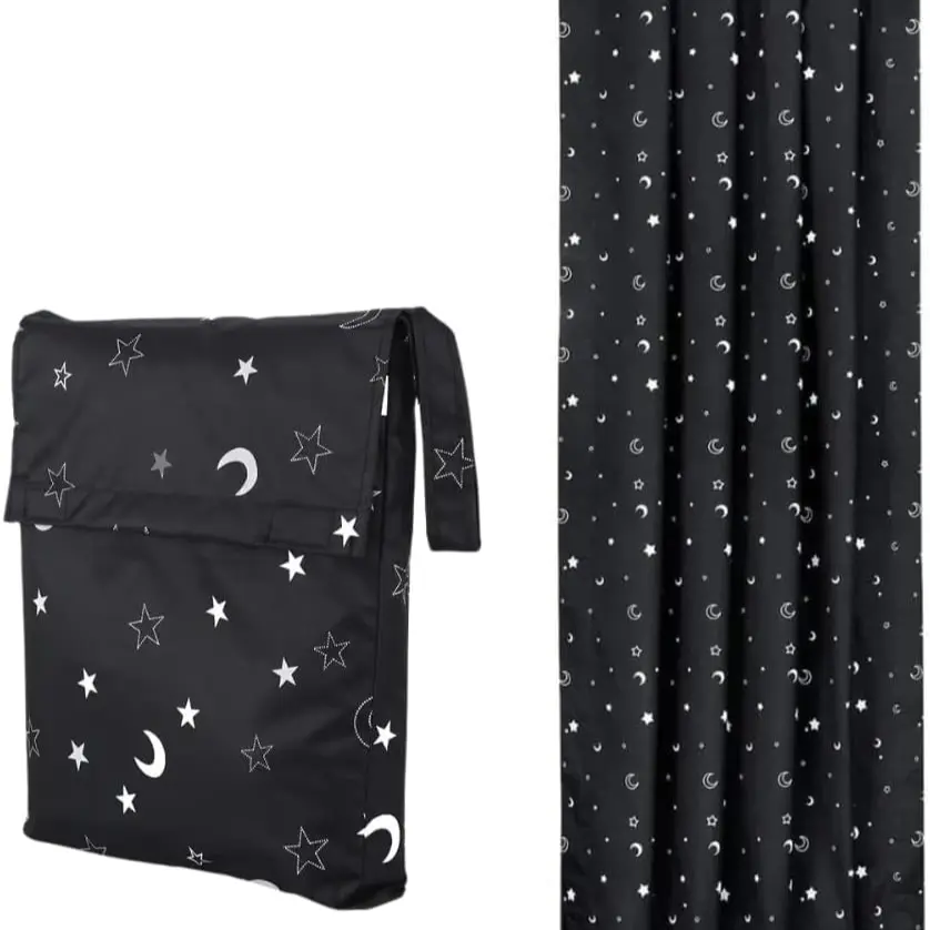 Portable Blackout Blind with Suction Cup - 200x130 cm Adjustable, Lightweight, Blackout Curtains, Stick On, Temporary Blackout Blinds, No drill, Ideal for Nursery & Travel