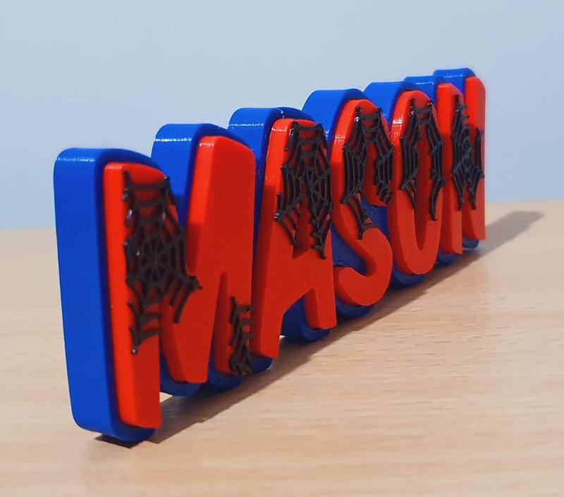 Spider Man-Inspired 3D Name Plate, Personalised Desk Display for Gamers and Fans 4