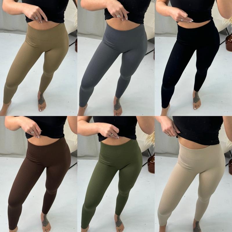 High Waisted Ribbed Leggings All Colours - 2050/LM8827 1