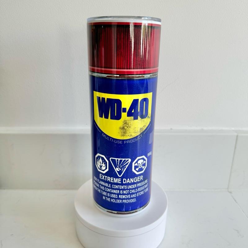WD40 20oz skinny tumbler with straw and lid, double walled, stainless steel 2