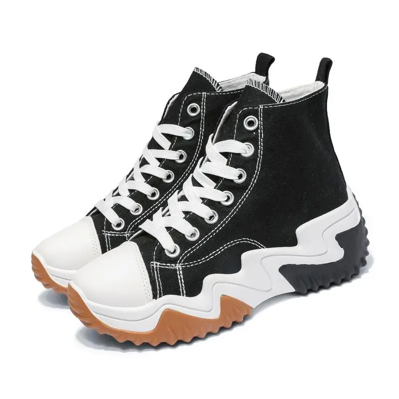 Ladies Women Chunky Sole  Lace Up High Top Casual Hike Platform Round Toe Trainers Sneakers Walking Shoes size UK 3-8 Footwear Sports Shoes Running Runner Training Closed Athletic Girl Valentine Gift for her Valentine Sale Valentine Gifts 6