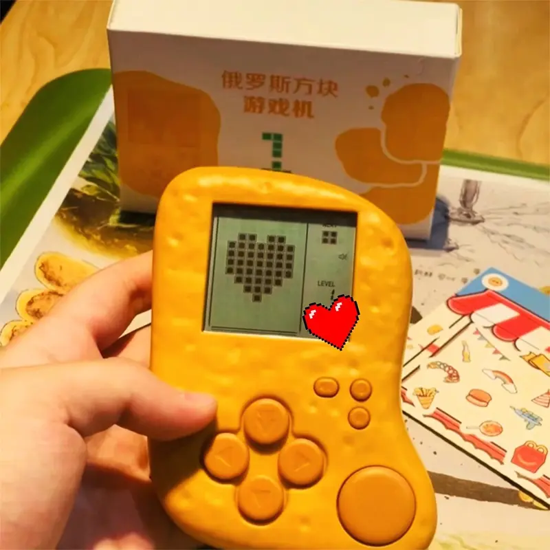 Portable Fried Chicken Nugget Shape Gameboy Peripheral Toy Handheld Game Players Console Collection Mini Children Gift Fun Games 3