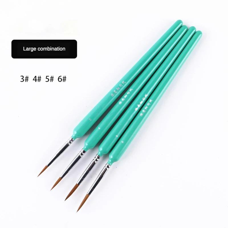10 pcs Miniature Hook Line Pen Art Painting Brushes Weasel Hair Paint Brush Gouache Watercolor Oil Paints 8