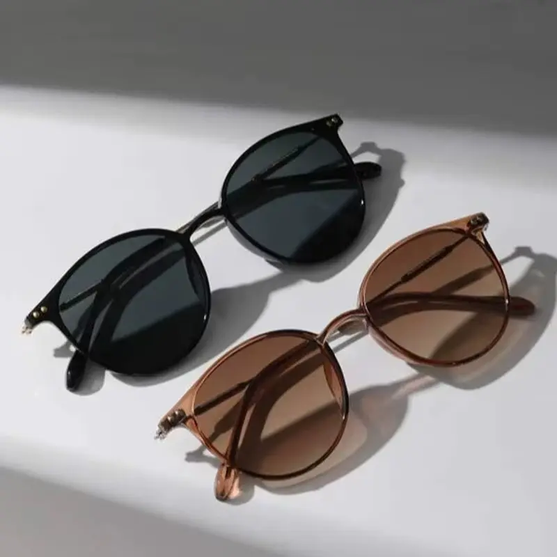 2 Pairs per Set Small round Sunglasses Women Cute Skinny Cat Eye Eyewear Men Vintage Narrow Cateye Sunglasses Set mens sunglass