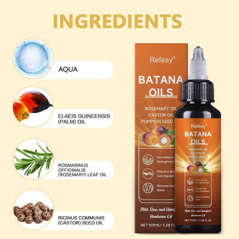 [Upgraded Version] Batana Oil for Hair Growth , 4-in-1 Pure & Unrefined Honduran Oil with Rosemary, Castor, Pumpkin Seed Oil, Nourishes, Strengthens, Organic Oil for Hair & Scalp Care (New and old packaging will be shipped at random) 1