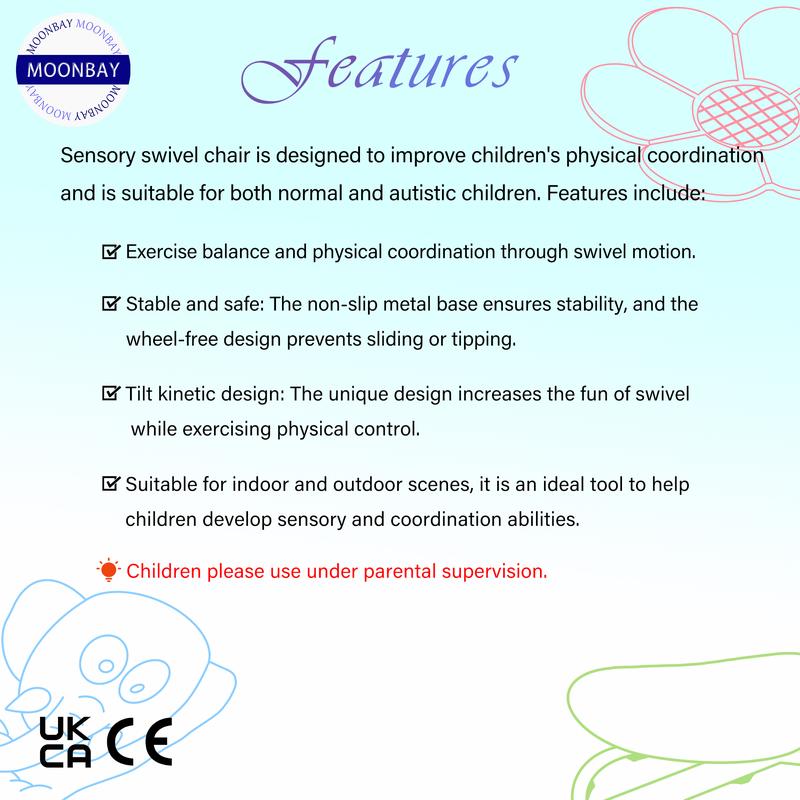 Elephant Kids Sensory Swivel Chair, 360° Spinning Seat, Toddler Sit and Spin Wobble Chair, Sensory Training Balance Toys, Autism ADHD Chairs, Physical Therapy Body Coordination,Training Body Coordination for Boy Girl (Blue & Pink) 2