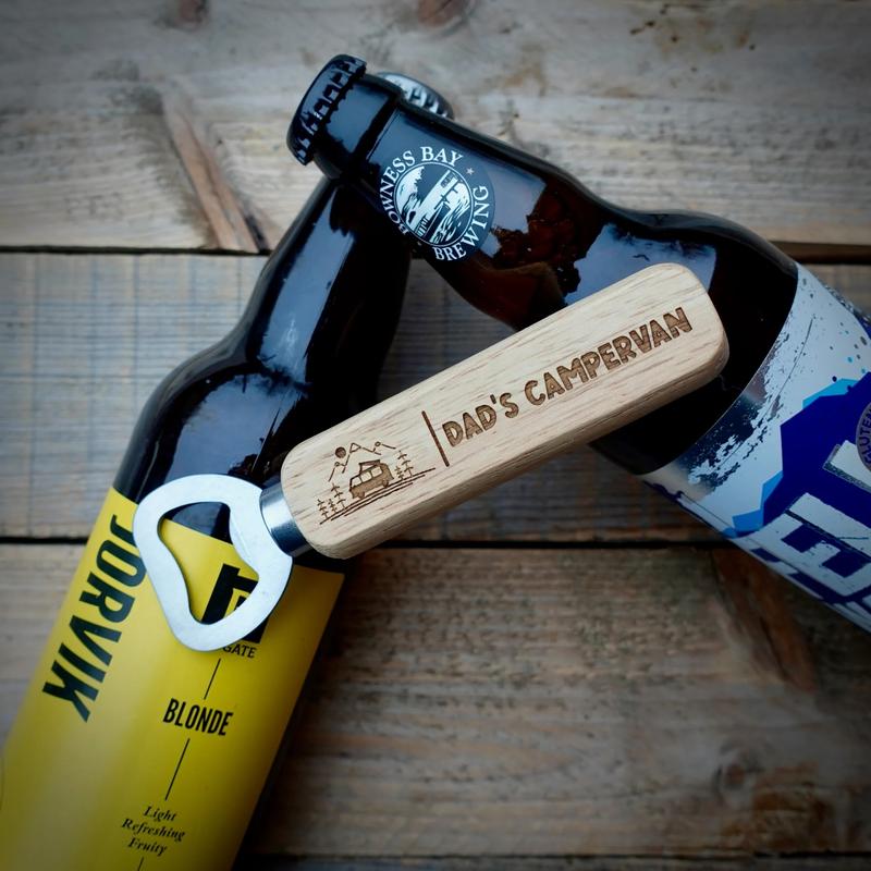 Personalised Any Name or Message Camper Van Stainless Steel Bottle Opener Key Ring | Campervan Keychain | Campervan Accessories 0