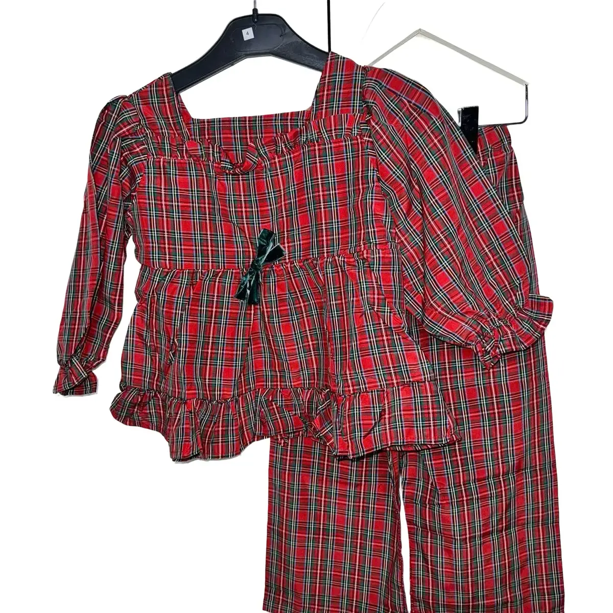 Girls and Boys Matching Tartan Christmas Pyjamas for Kids
