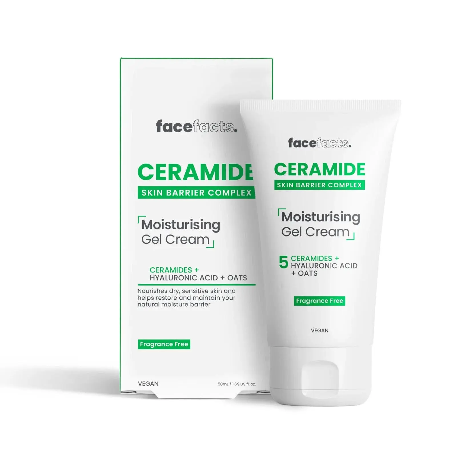 FACE FACTS CERAMIDE SKIN MOISTURISING GEL CREAM FRAGRANCE FREE 50ML X 1