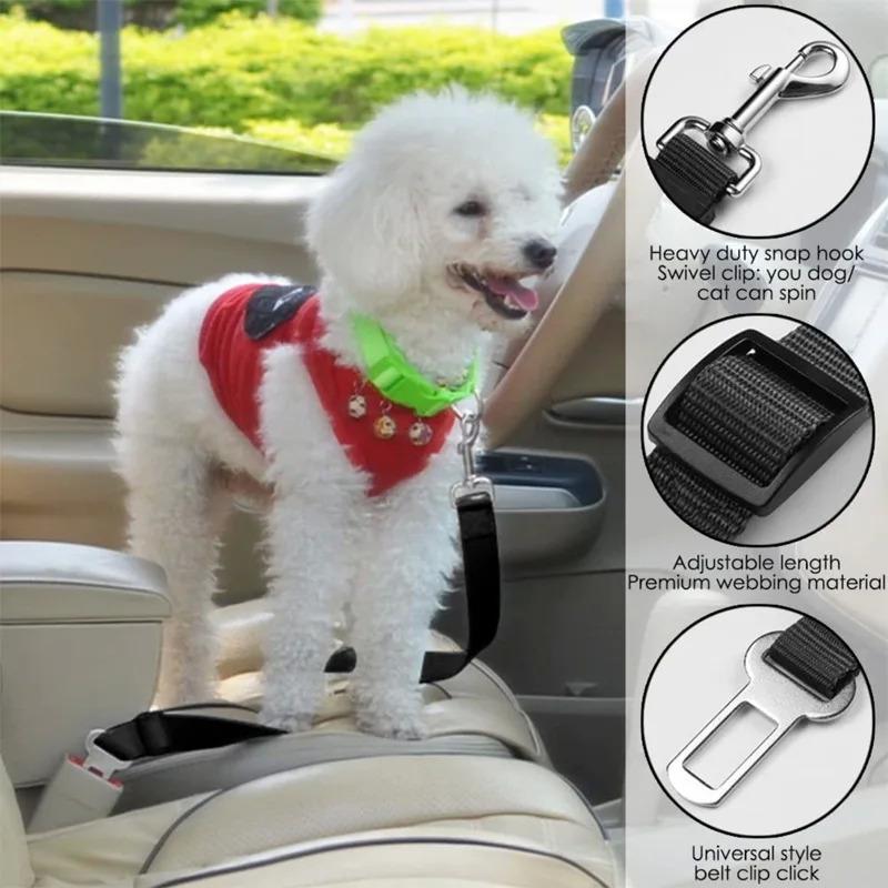 Pet Dog SEAT BELT Adjustable Travel Car Safety Harnesses Lead Restraint Strap harness 5