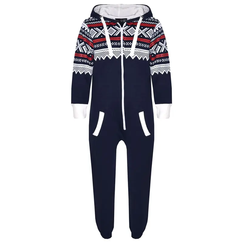 A2Z 4 Kids Fleece Onesie Girls Boys Aztec Snowflake Print All In One Jumsuit Playsuit Nightwear New Age 5-13 Years 1