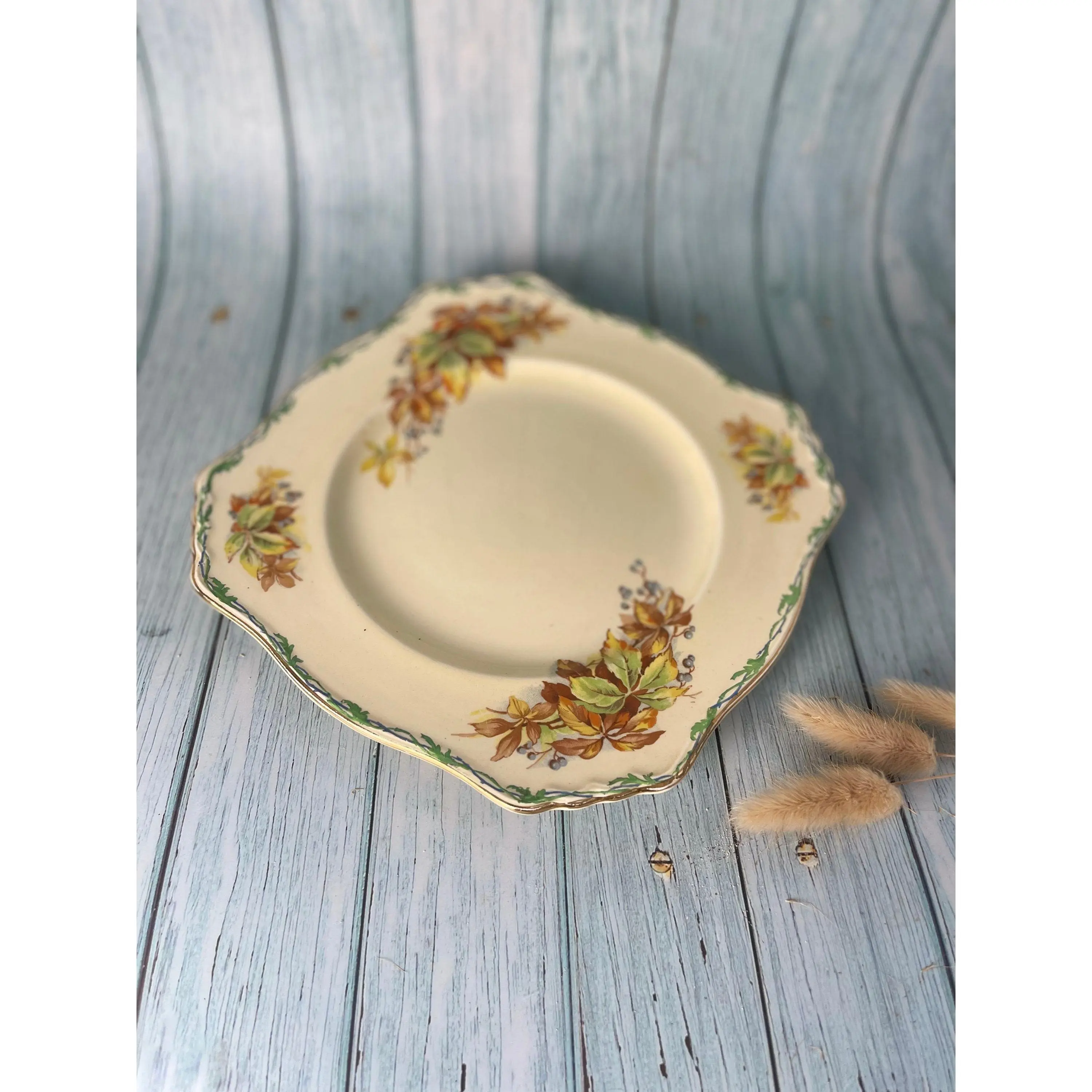 Royal Winton Grimwades Made in England Collectible Autumn Leaves and Berries Plate with Edge Gilding