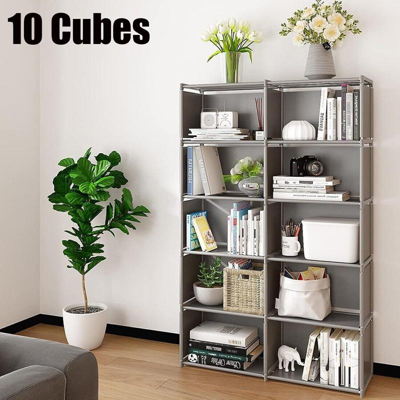 10 Cubes Book Shelves Storage Shelf Bookcase Display Unit Organizer Modern Style 1