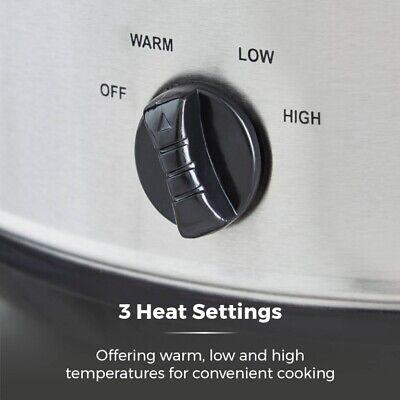 Tower 3.5L Slow Cooker 3 Heat Settings Stainless Steel Silver Family Compact - 3.5L Fast Cooking Easy Clean Design Easy Clean Design Easy Clean Design Non-stick Coating Non-stick Coating Non-stick Coating Non-stick Coating Keep Warm Function Aluminum 2