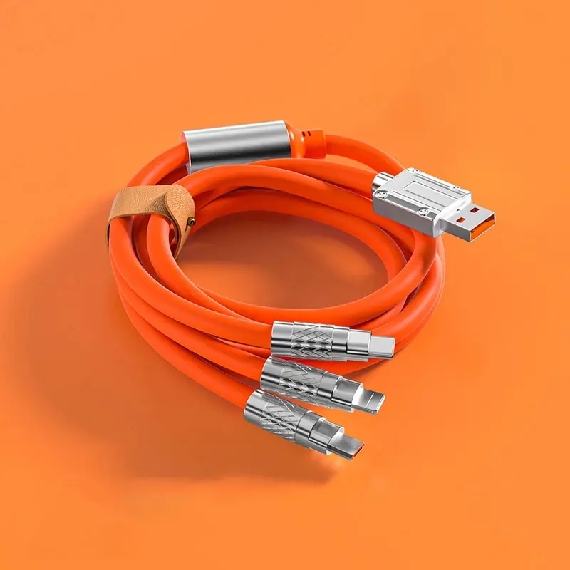 3 in 1 Multi USB Charger Charging Cable Cord For USB-C Micro USB Android IPhone Alloy Connector 3
