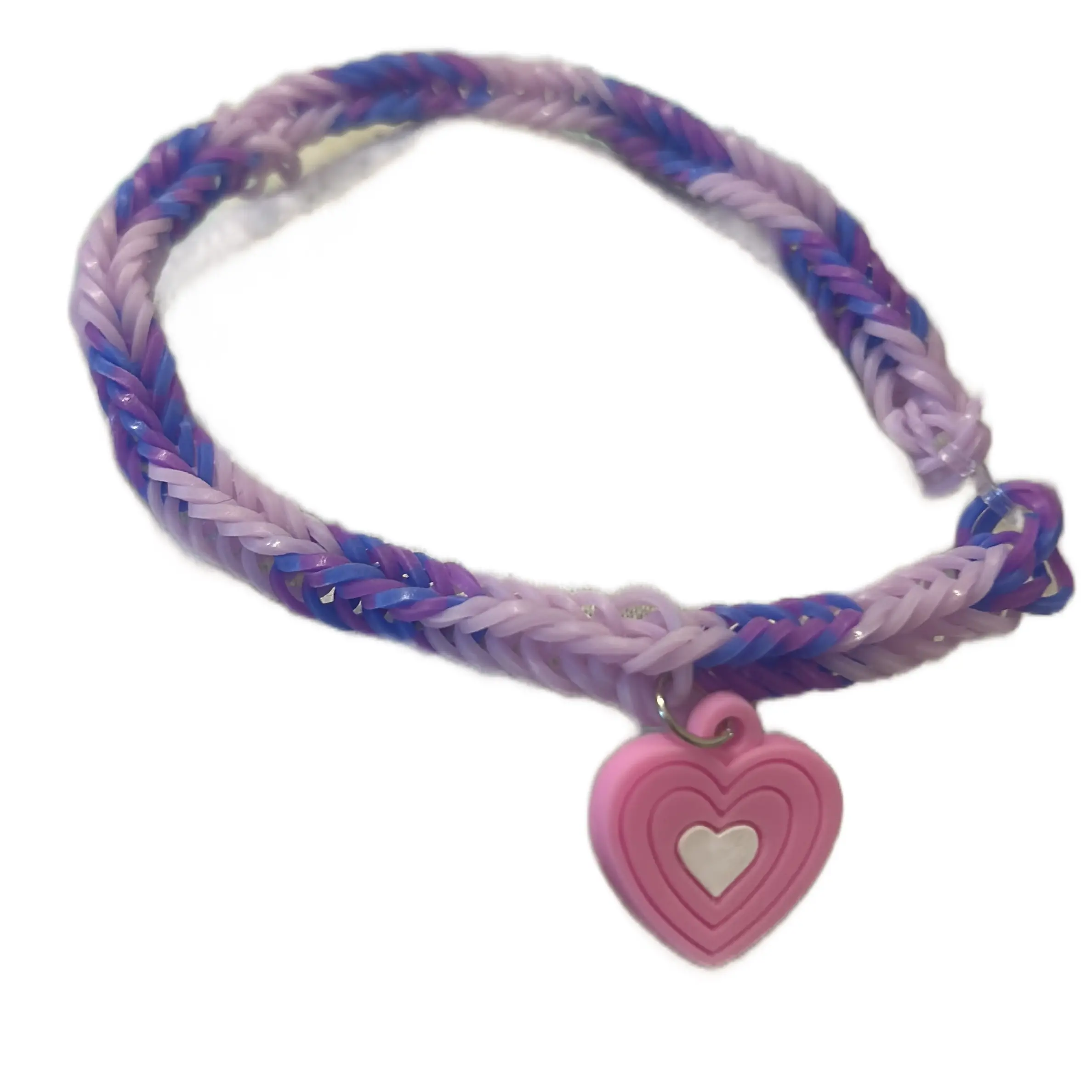 Heart Loomband Bracelet for Women, Handmade with Soft Cotton Material