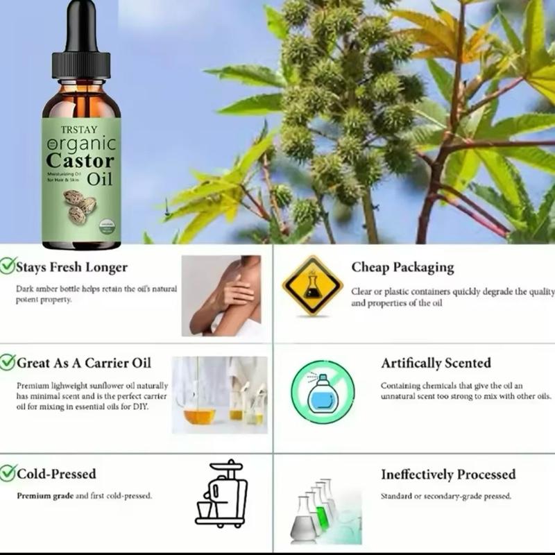 TRSTAY 100% Pure Castor Oil - Hydrating Skin Serum for Natural Moisturizing - Skincare, Serums 4