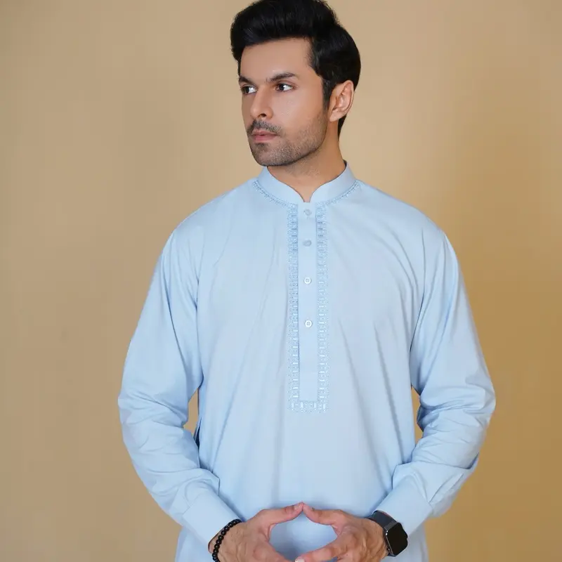 Al-Qaisar Embroidered Shalwar Kameez Wash & Wear Fabric premium Quality 2
