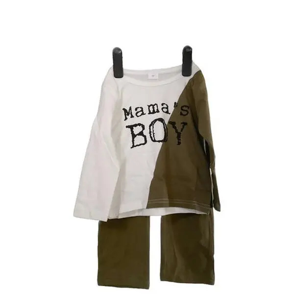 Mama’s Boy Outfit Green Ripped Jogger’s With Green And White Top Age: 3 Years