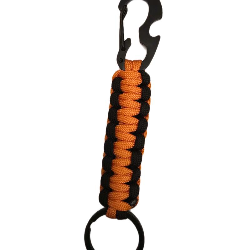 Paracord Keychain with Bottle Opener and Snaphook - Key Holder Accessory Orange and Black. 0