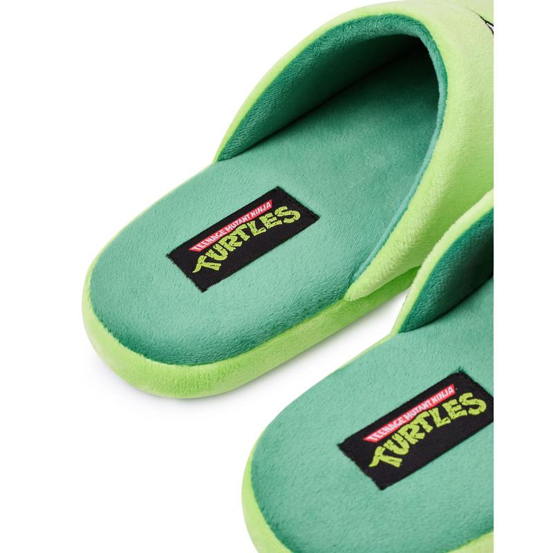 Vanilla Underground x Teenage Mutant Ninja Turtles Mens Green Character Face Mule Slippers 5