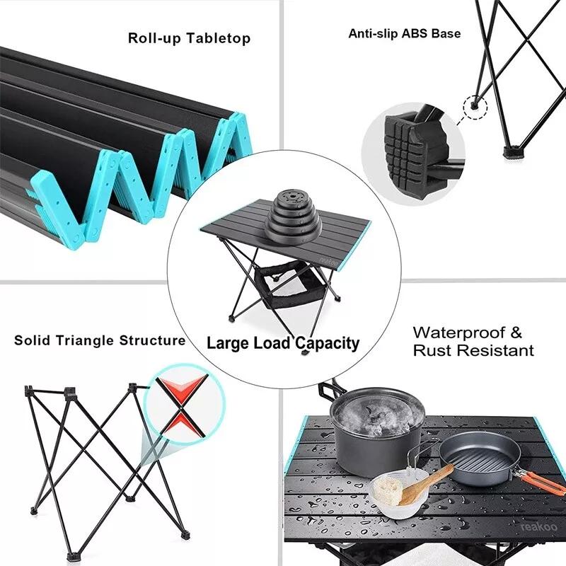 Folding Camping Tables With Carry Bag Portable Garden Picnic BBQ Beach Fishing 8