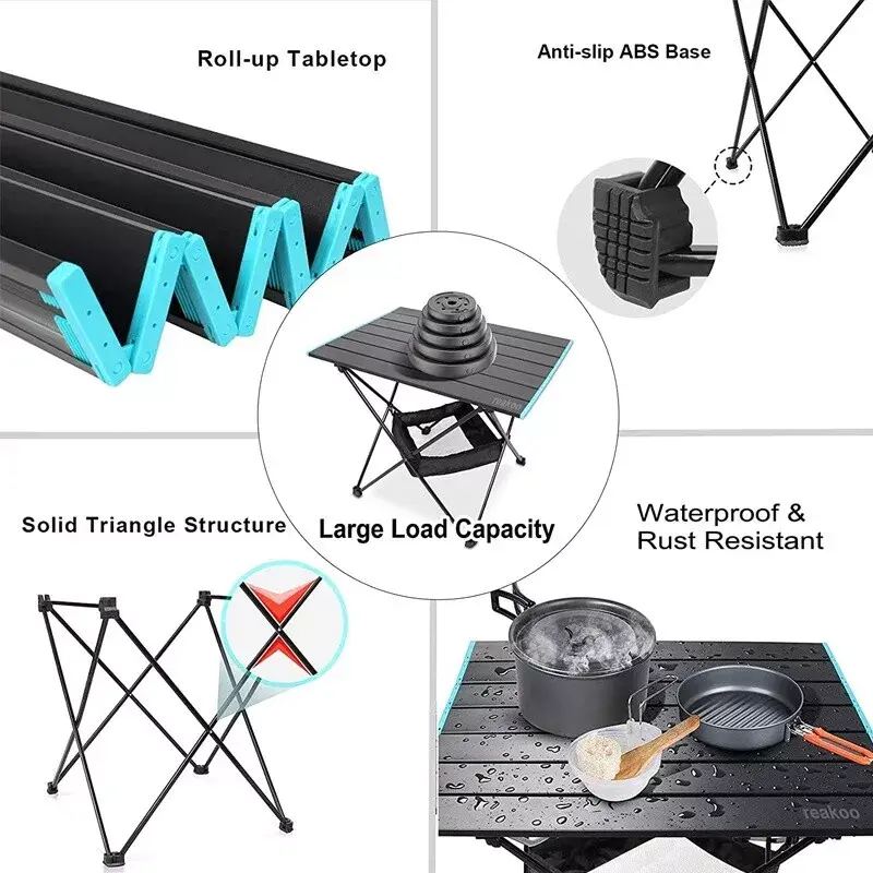 Folding Camping Tables With Carry Bag Portable Garden Picnic BBQ Beach Fishing 8