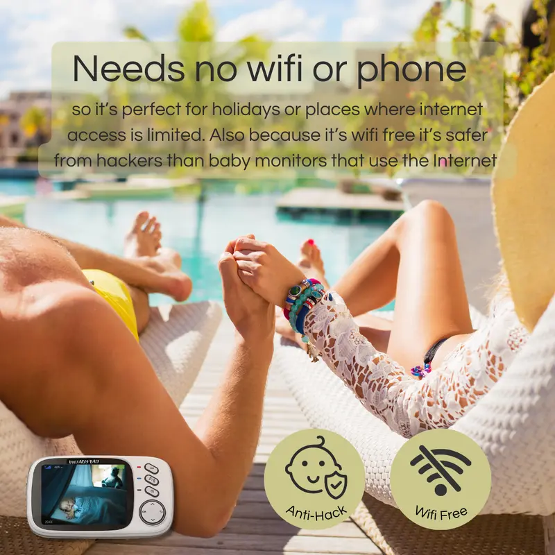 Lullaby Bay® LB603  Advance No-WiFi Baby Monitor with Digital Pan & Zoom and Night Vision 1