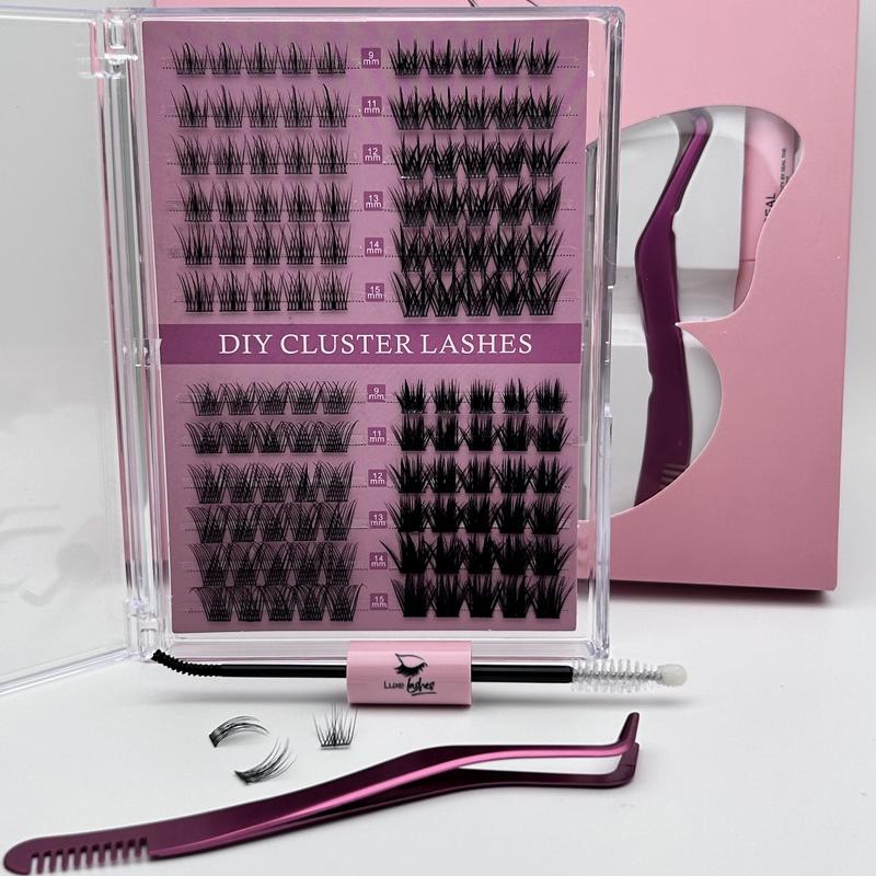 LuxeLashes DIY Lash Extension Kit – 70 Spike Fans, 20D Volume, Pro Bond & Tweezer | Top & Bottom Cluster Lashes (D-Mix 5-16mm) for Home & Salon Use – Viral Beauty Must-Have! 2
