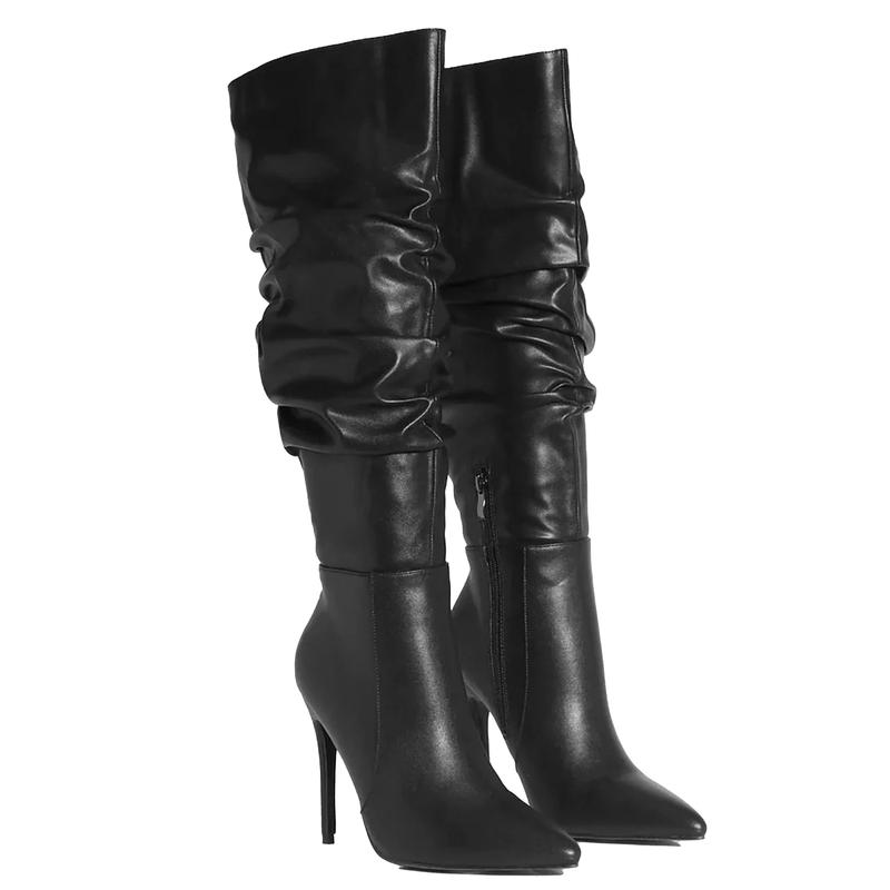 Women's Pointed Toe Stiletto Heel Knee High Girl Footwear Boot Walking Shoes Shoe Comfort High Heel Boot Walking Shoes Shoe Comfort High Heel Decor Nail Leather Bathroom Onyx autumn boots 2