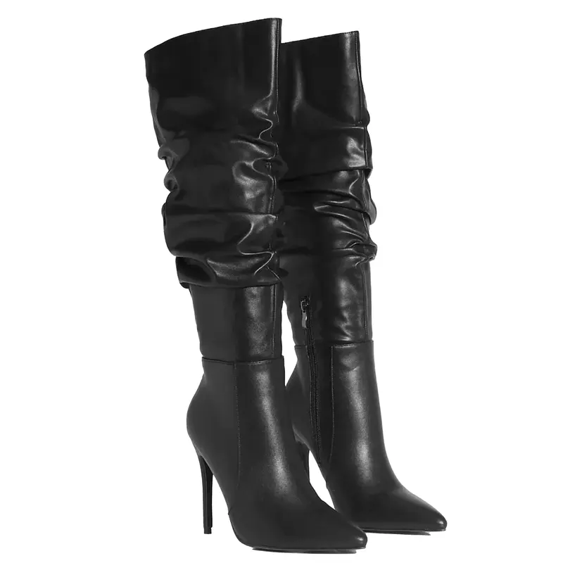 Women's Pointed Toe Stiletto Heel Knee High Girl Footwear Boot Walking Shoes Shoe Comfort High Heel Boot Walking Shoes Shoe Comfort High Heel Decor Nail Leather Bathroom Onyx autumn boots 2