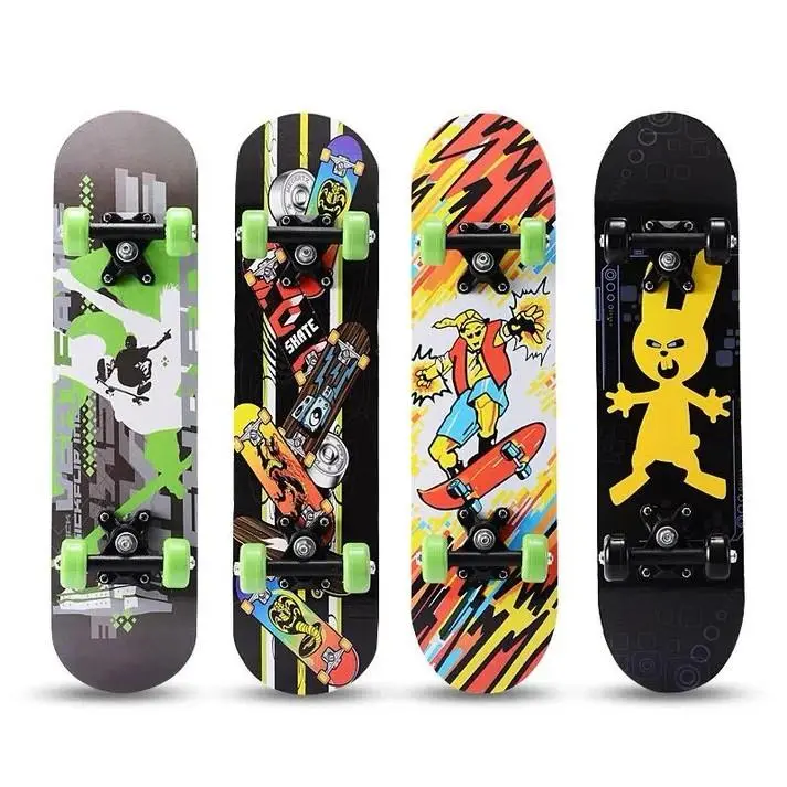 Graffiti Skateboard Wooden Complete for Adults and Kids Double Kick New WOODEN BOARD UK 1