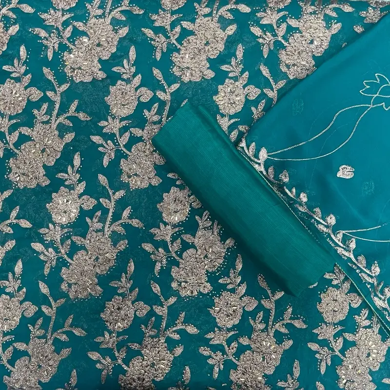 Front and sleeves stone work with back full embroidery. 1