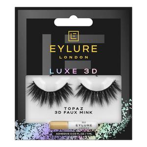 EYLURE LUXE 3D Lashes in Style Topaz- False Eyelashes Fluffy Makeup Cosmetic Lash Glue Gifting Presents Valentines Day Gifting Beauty Pack Faux