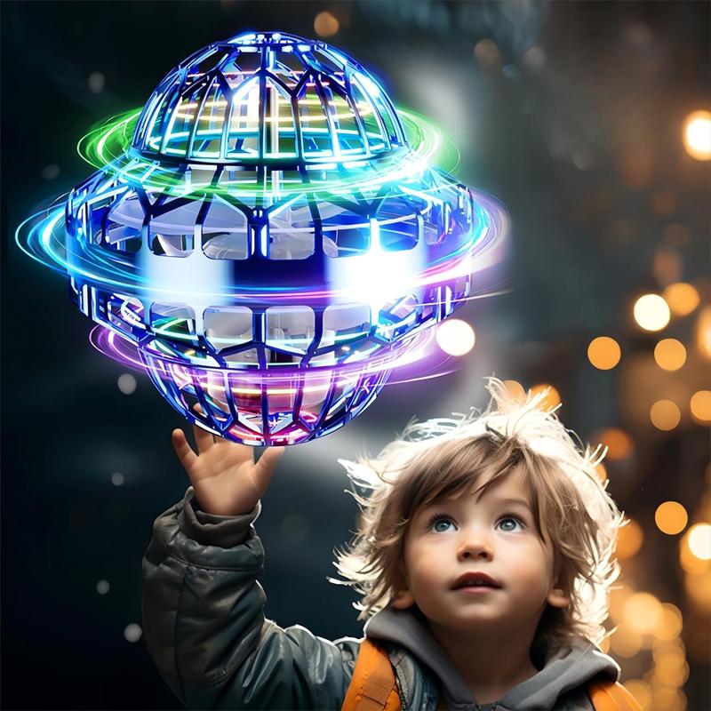 Cosmic Hover Ball Toy - Hand-Controlled Flying Disc with LED Lights, Fun Mini UFO, Perfect Birthday for Boys and Girls (Blue) 1