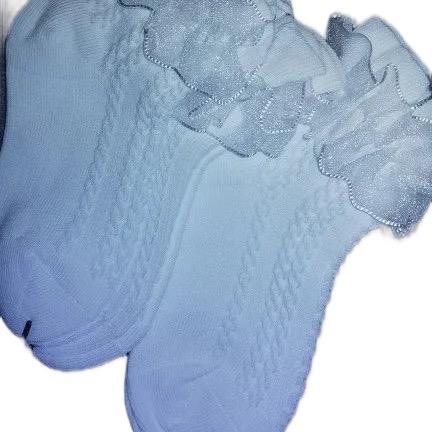 3 set white socks for toddler girls 3