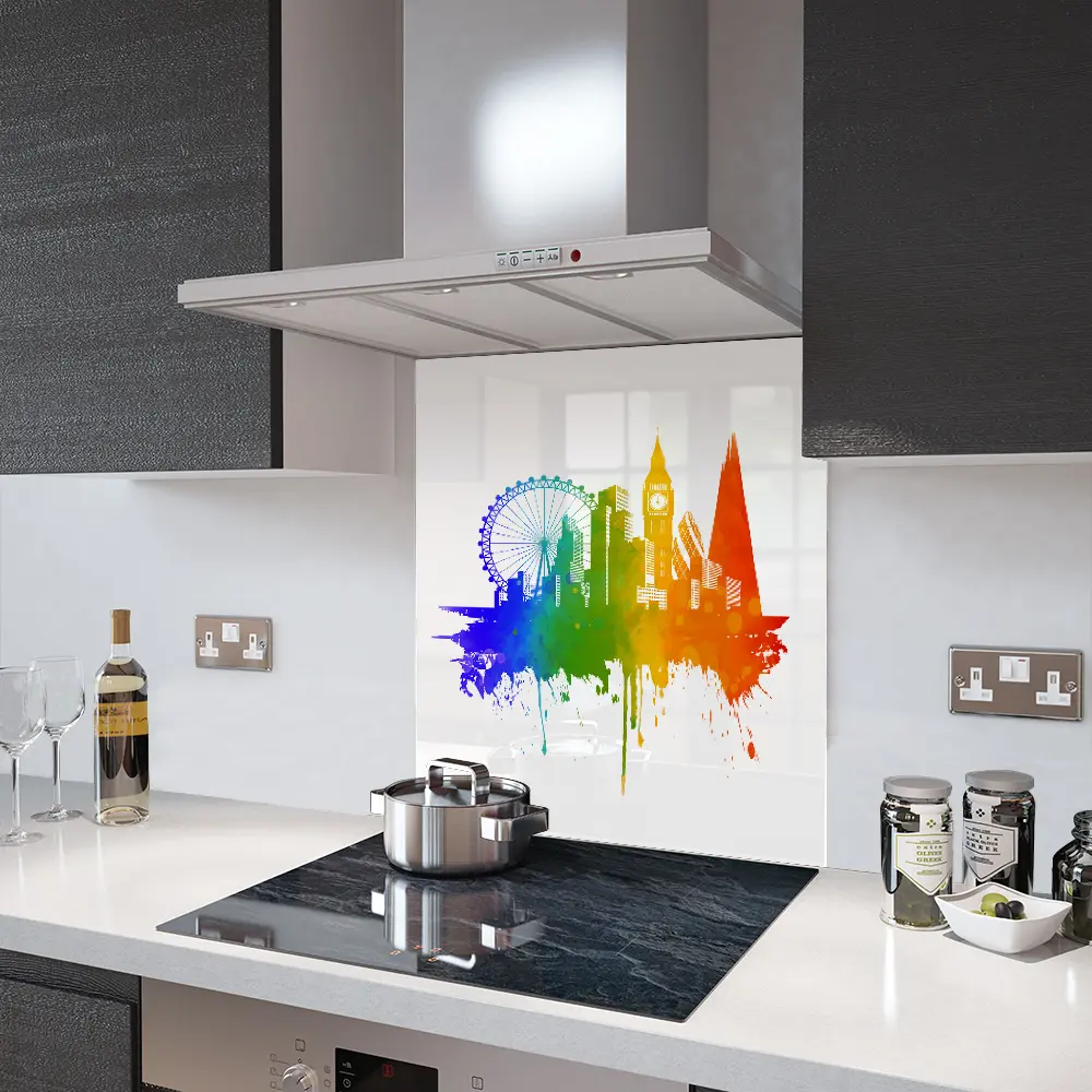 Glass Splashbacks 'Pride' London on White